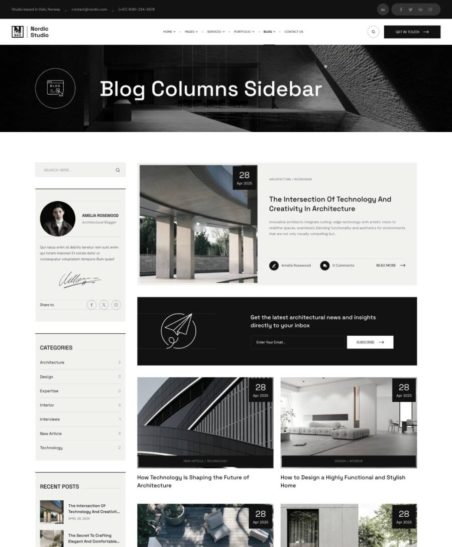 Blog Left Sidebar